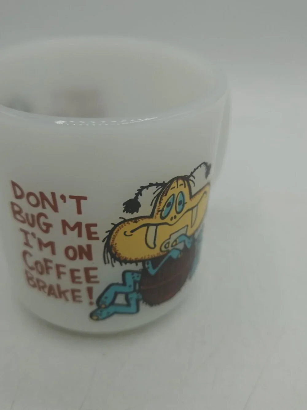 Glasbake milk glass mug 